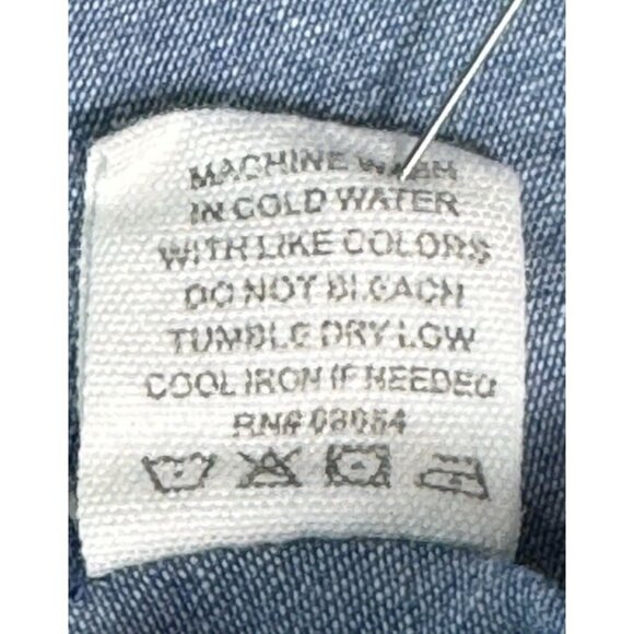 Tea Rose Denim Chambray Sleeveless Top Women's‎ Large - Picture 7 of 8